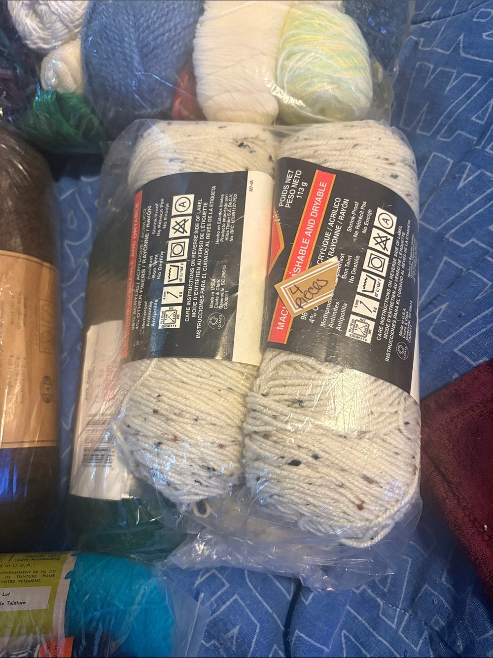 Natural Beige & Assorted Yarn Bundle - - Picture 5 of 6
